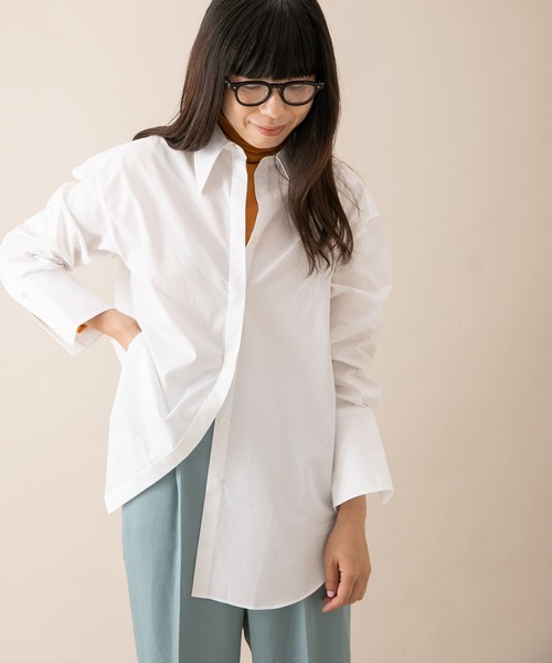 URBAN RESEARCH(アーバンリサーチ)の「トーマスメイソン ワイドカフスシャツ(シャツ/ブラウス・レディース・ホワイト/ブラック/ストライプ・FREE)」の2枚目の写真