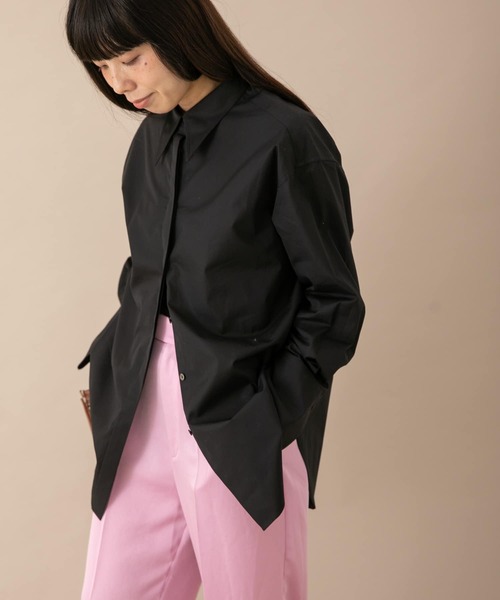URBAN RESEARCH(アーバンリサーチ)の「トーマスメイソン ワイドカフスシャツ(シャツ/ブラウス・レディース・ホワイト/ブラック/ストライプ・FREE)」の1枚目の写真