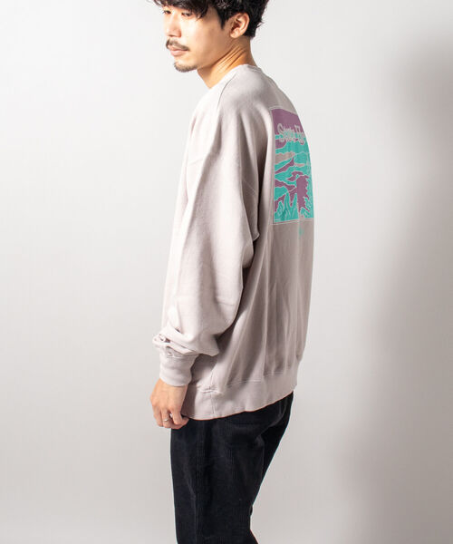 GLOSTER（グロスター）の「【GLOSTER/グロスター】アウトドアプリントスウェット 前面/バックプリント（スウェット・メンズ・ライトグレー/オリーブ/ブルー・MEDIUM/LARGE）」の8枚目の写真