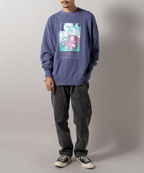 GLOSTER（グロスター）の「【GLOSTER/グロスター】アウトドアプリントスウェット 前面/バックプリント（スウェット・メンズ・ライトグレー/オリーブ/ブルー・MEDIUM/LARGE）」の15枚目の写真