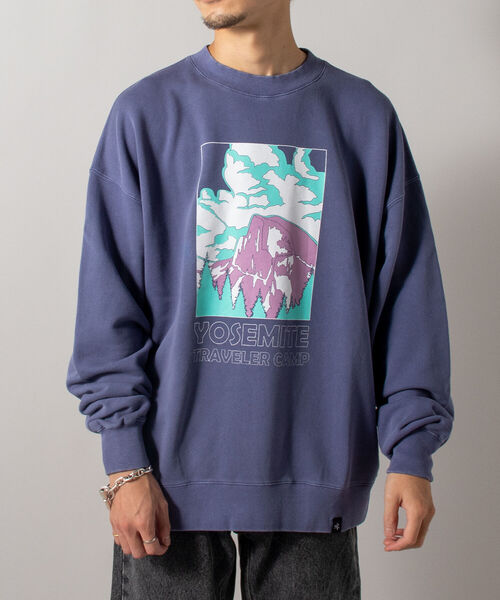 GLOSTER（グロスター）の「【GLOSTER/グロスター】アウトドアプリントスウェット 前面/バックプリント（スウェット・メンズ・ライトグレー/オリーブ/ブルー・MEDIUM/LARGE）」の16枚目の写真