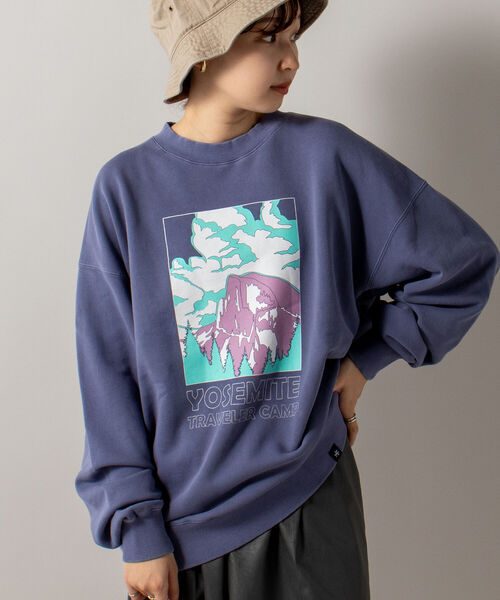 GLOSTER（グロスター）の「【GLOSTER/グロスター】アウトドアプリントスウェット 前面/バックプリント（スウェット・メンズ・ライトグレー/オリーブ/ブルー・MEDIUM/LARGE）」の19枚目の写真