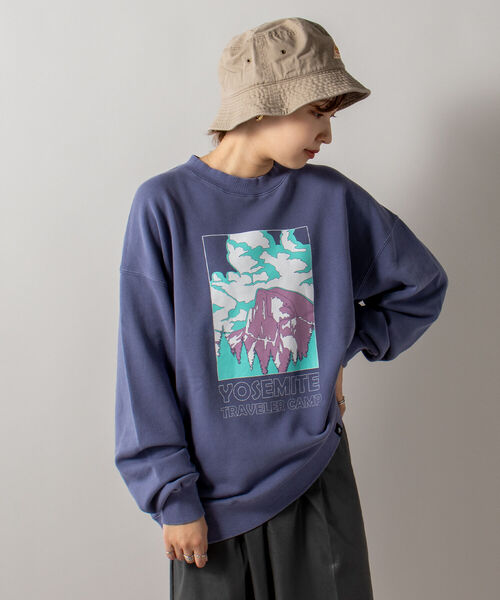 GLOSTER（グロスター）の「【GLOSTER/グロスター】アウトドアプリントスウェット 前面/バックプリント（スウェット・メンズ・ライトグレー/オリーブ/ブルー・MEDIUM/LARGE）」の20枚目の写真