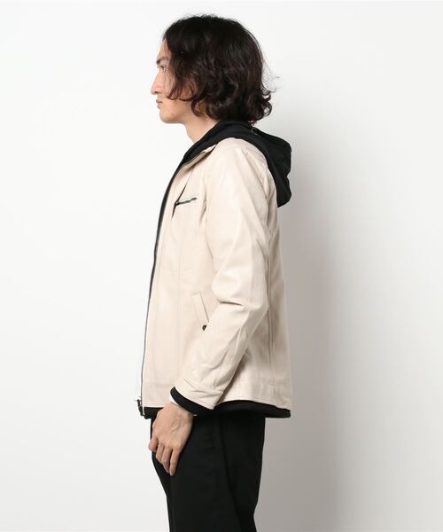 semantic design（セマンティックデザイン）の「セマンティックデザイン/semantic design  フェイクレザー フードレイヤーアウター（ブルゾン・メンズ・ボルドー/ブラック/ライトグレー・X-LARGE/LARGE/MEDIUM）」の11枚目の写真