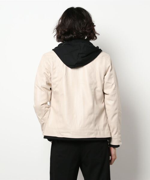 semantic design（セマンティックデザイン）の「セマンティックデザイン/semantic design  フェイクレザー フードレイヤーアウター（ブルゾン・メンズ・ボルドー/ブラック/ライトグレー・X-LARGE/LARGE/MEDIUM）」の7枚目の写真