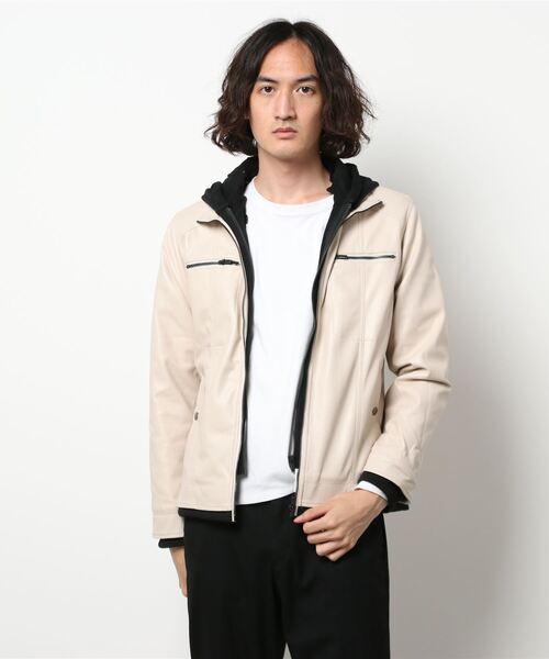 semantic design（セマンティックデザイン）の「セマンティックデザイン/semantic design  フェイクレザー フードレイヤーアウター（ブルゾン・メンズ・ボルドー/ブラック/ライトグレー・X-LARGE/LARGE/MEDIUM）」の14枚目の写真