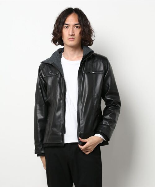 semantic design（セマンティックデザイン）の「セマンティックデザイン/semantic design  フェイクレザー フードレイヤーアウター（ブルゾン・メンズ・ボルドー/ブラック/ライトグレー・X-LARGE/LARGE/MEDIUM）」の13枚目の写真