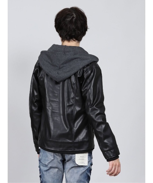 semantic design（セマンティックデザイン）の「セマンティックデザイン/semantic design  フェイクレザー フードレイヤーアウター（ブルゾン・メンズ・ボルドー/ブラック/ライトグレー・X-LARGE/LARGE/MEDIUM）」の17枚目の写真