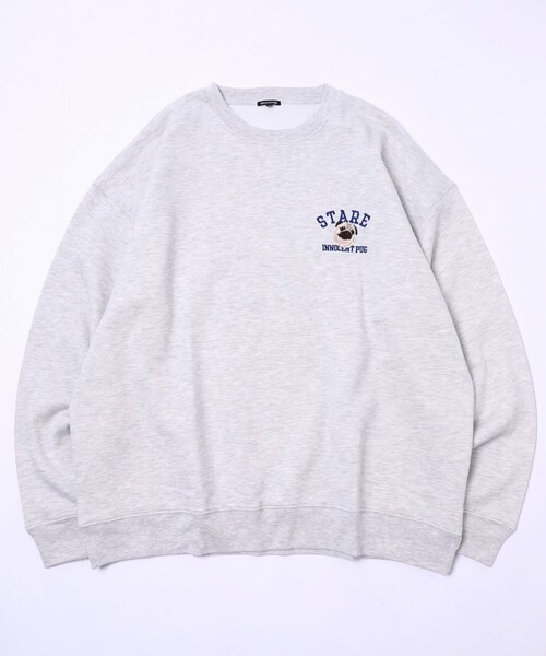 FREAK'S STORE（フリークスストア）の「WEB限定 ビッグシルエット ワンポイント DOG刺繍 クルーネックスウェット（スウェット・メンズ・ブラック/ネイビー/グレー/ダークグリーン・MEDIUM/SMALL/LARGE）」の9枚目の写真