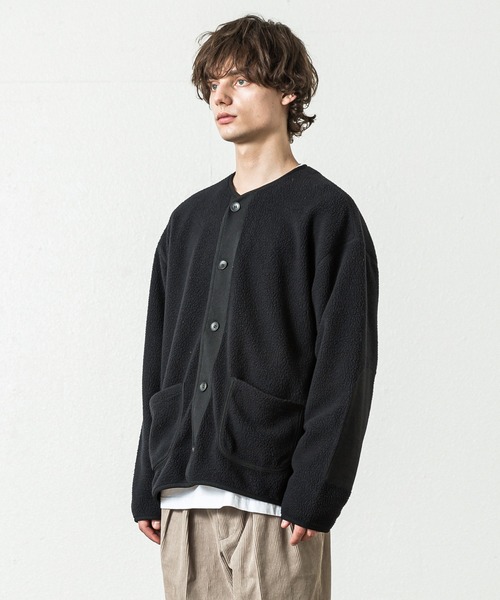 SLICK（スリック）の「ポーラテックフリースパイピングカーディガン（カーディガン/ボレロ・メンズ・ブラック/アイボリー/チャコール・1/2）」の20枚目の写真