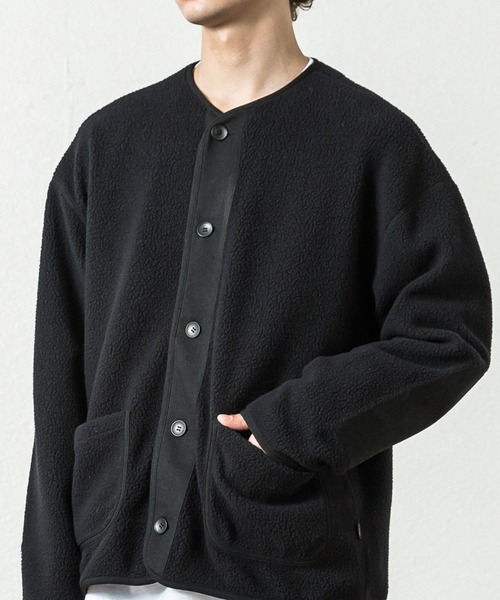 SLICK（スリック）の「ポーラテックフリースパイピングカーディガン（カーディガン/ボレロ・メンズ・ブラック/アイボリー/チャコール・1/2）」の12枚目の写真