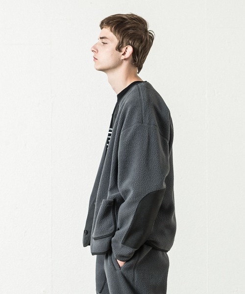 SLICK（スリック）の「ポーラテックフリースパイピングカーディガン（カーディガン/ボレロ・メンズ・ブラック/アイボリー/チャコール・1/2）」の18枚目の写真