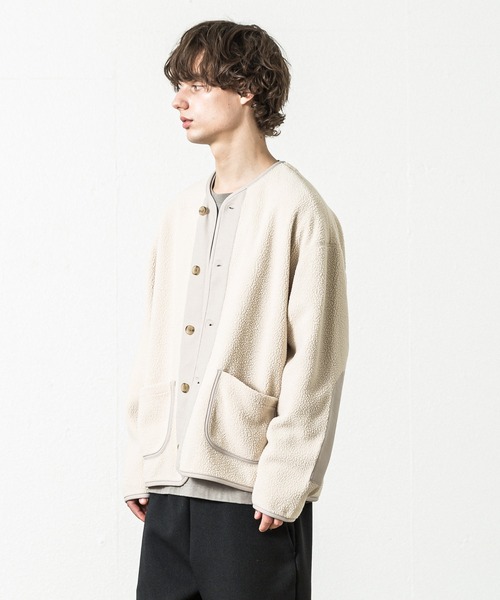 SLICK（スリック）の「ポーラテックフリースパイピングカーディガン（カーディガン/ボレロ・メンズ・ブラック/アイボリー/チャコール・1/2）」の22枚目の写真