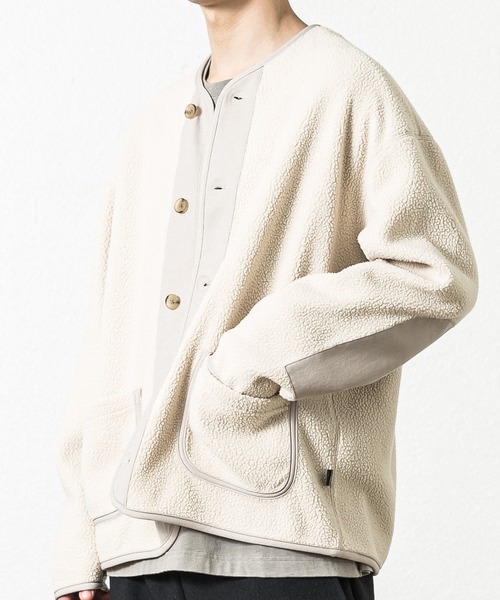 SLICK（スリック）の「ポーラテックフリースパイピングカーディガン（カーディガン/ボレロ・メンズ・ブラック/アイボリー/チャコール・1/2）」の14枚目の写真