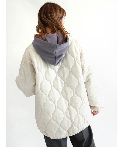 ehka sopo（エヘカソポ）の「ひょうたんキルトジャケット（テーラードジャケット・レディース・カーキ/キナリ/ベージュ・ﾌﾘ-）」の9枚目の写真