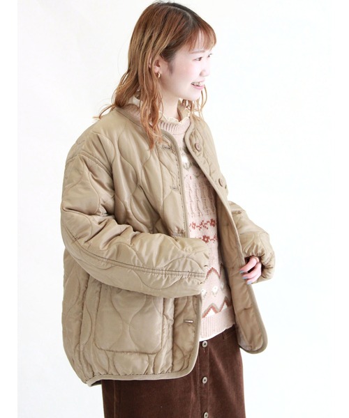 ehka sopo（エヘカソポ）の「ひょうたんキルトジャケット（テーラードジャケット・レディース・カーキ/キナリ/ベージュ・ﾌﾘ-）」の11枚目の写真