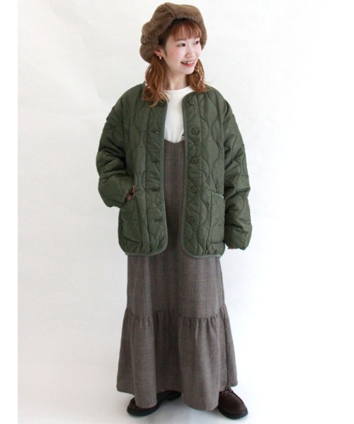 ehka sopo（エヘカソポ）の「ひょうたんキルトジャケット（テーラードジャケット・レディース・カーキ/キナリ/ベージュ・ﾌﾘ-）」の14枚目の写真