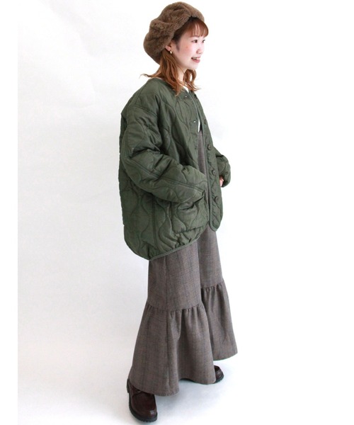 ehka sopo（エヘカソポ）の「ひょうたんキルトジャケット（テーラードジャケット・レディース・カーキ/キナリ/ベージュ・ﾌﾘ-）」の15枚目の写真
