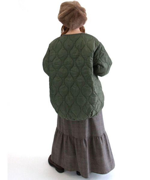 ehka sopo（エヘカソポ）の「ひょうたんキルトジャケット（テーラードジャケット・レディース・カーキ/キナリ/ベージュ・ﾌﾘ-）」の16枚目の写真