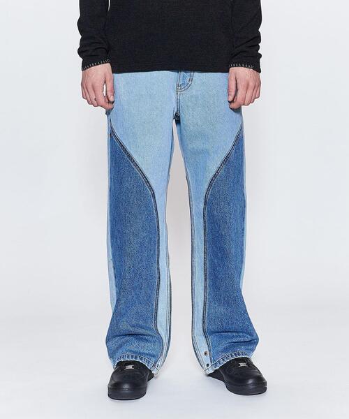 AndersonBell( アンダースンベル)の「<Andersson Bell> PANEL WIDE DNM PT/デニムパンツ(デニムパンツ・メンズ・ライトブルー/ダークグレー・S/M)」の2枚目の写真