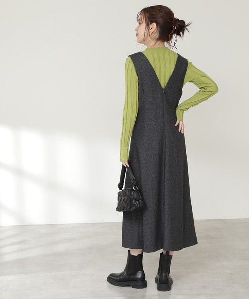 N.（N. Natural Beauty Basic）（エヌエヌナチュラルビューティーベーシック）の「◆２トーンツイードジャンパースカート（ジャンパースカート・レディース・グレー/ダークブラウン/ダークグレー・MEDIUM）」の13枚目の写真