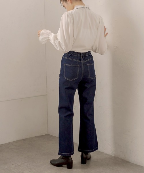 OLIVE des OLIVE(オリーブデオリーブ)の「Olive basic フレアパンツ(デニムパンツ・レディース・ワンウォッシュ/ブラック・FREE)」の5枚目の写真