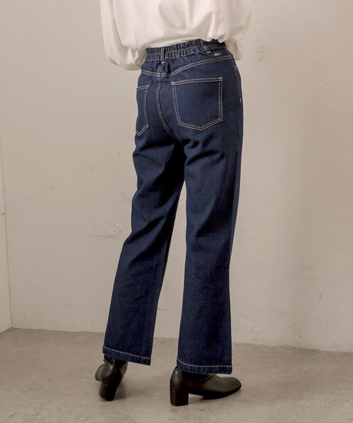 OLIVE des OLIVE(オリーブデオリーブ)の「Olive basic フレアパンツ(デニムパンツ・レディース・ワンウォッシュ/ブラック・FREE)」の8枚目の写真