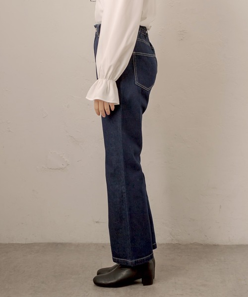 OLIVE des OLIVE(オリーブデオリーブ)の「Olive basic フレアパンツ(デニムパンツ・レディース・ワンウォッシュ/ブラック・FREE)」の15枚目の写真