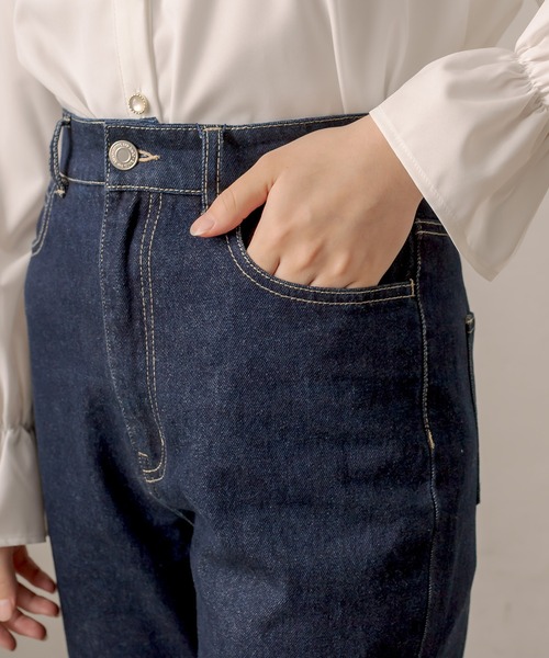 OLIVE des OLIVE(オリーブデオリーブ)の「Olive basic フレアパンツ(デニムパンツ・レディース・ワンウォッシュ/ブラック・FREE)」の19枚目の写真