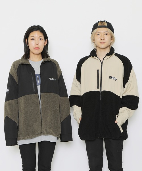 RUDIE'S（ルーディーズ）の「SLICK FLEECE JACKET（ブルゾン・メンズ・カーキ系/ブラック×ベージュ・L/XL/M）」の7枚目の写真