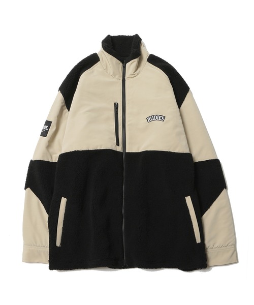 RUDIE'S（ルーディーズ）の「SLICK FLEECE JACKET（ブルゾン・メンズ・カーキ系/ブラック×ベージュ・L/XL/M）」の4枚目の写真