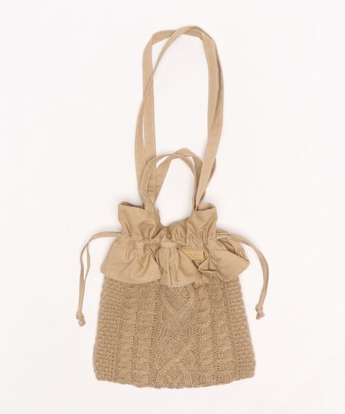 Samantha Thavasa Petit Choice（サマンサタバサ　プチチョイス）の「『テディベアコレクション』ニットトートバッグ（ハンドバッグ・レディース・ベージュ/ブラウン/オフホワイト・FREE）」の3枚目の写真