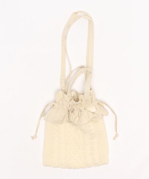 Samantha Thavasa Petit Choice（サマンサタバサ　プチチョイス）の「『テディベアコレクション』ニットトートバッグ（ハンドバッグ・レディース・ベージュ/ブラウン/オフホワイト・FREE）」の2枚目の写真