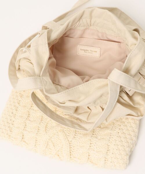 Samantha Thavasa Petit Choice（サマンサタバサ　プチチョイス）の「『テディベアコレクション』ニットトートバッグ（ハンドバッグ・レディース・ベージュ/ブラウン/オフホワイト・FREE）」の4枚目の写真