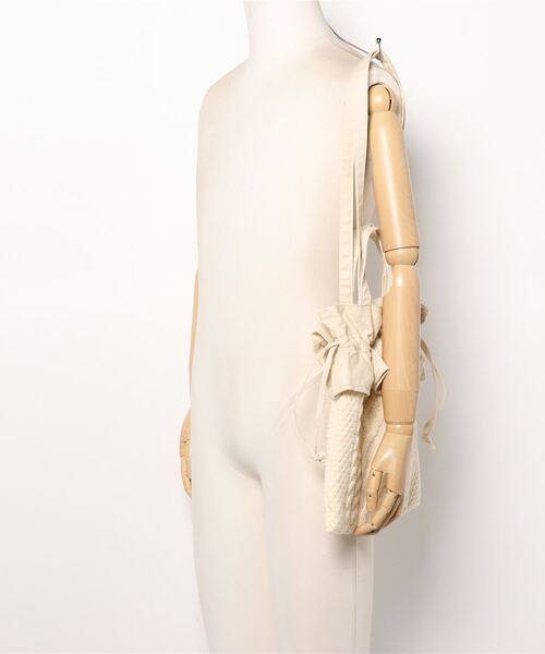 Samantha Thavasa Petit Choice（サマンサタバサ　プチチョイス）の「『テディベアコレクション』ニットトートバッグ（ハンドバッグ・レディース・ベージュ/ブラウン/オフホワイト・FREE）」の5枚目の写真