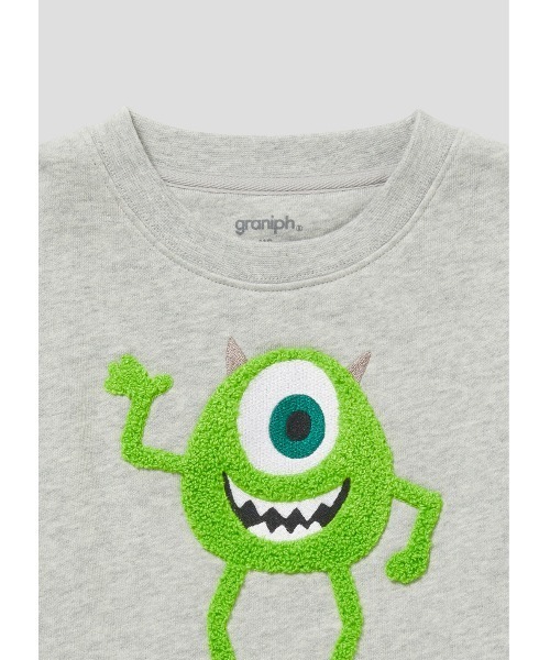 Design Tshirts Store graniph（デザイン　ティーシャツ　ストア　グラニフ）の「マイク＆リトルマイキー(モンスターズ)｜キッズスウェット（スウェット・キッズ・ベージュ系その他・100/110/120/130/140）」の2枚目の写真