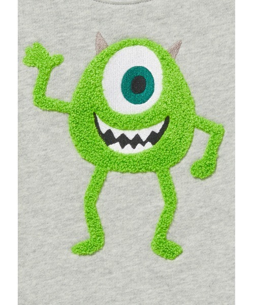 Design Tshirts Store graniph（デザイン　ティーシャツ　ストア　グラニフ）の「マイク＆リトルマイキー(モンスターズ)｜キッズスウェット（スウェット・キッズ・ベージュ系その他・100/110/120/130/140）」の4枚目の写真
