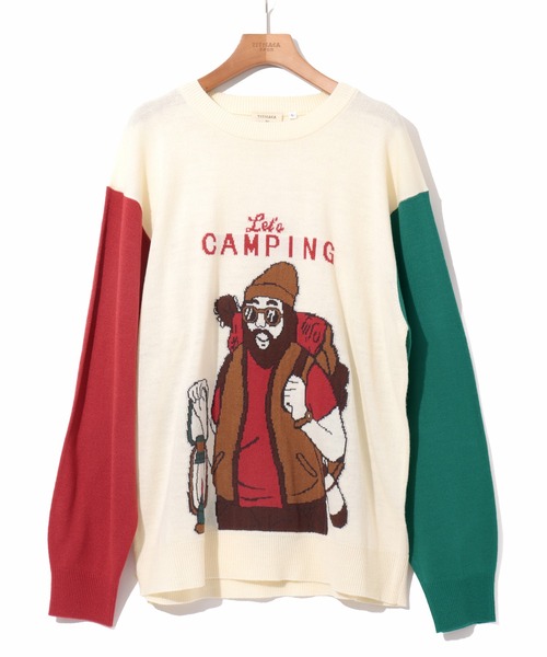 チチカカ(チチカカ)の「【ユニセックス】おじさんニットプルオーバー(ニット/セーター・メンズ・アイボリー/カラフル・MEDIUM/LARGE)」の7枚目の写真