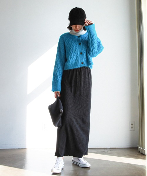 feepur（フェピュール）の「《ウォッシャブル》ネコヤーンケーブル2wayニットカーディガン（カーディガン/ボレロ・レディース・オフホワイト/ブラック/ブラウン/オリーブ/ブルー/オレンジ・MEDIUM）」の19枚目の写真