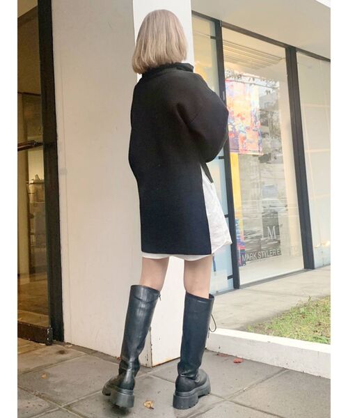 MURUA（ムルーア）の「オフタートルレイヤードシャツワンピース（ワンピース・レディース・アイボリー/ブラック/ライトブルー/モカ・1/2）」の18枚目の写真