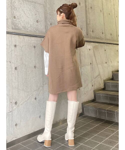 MURUA（ムルーア）の「オフタートルレイヤードシャツワンピース（ワンピース・レディース・アイボリー/ブラック/ライトブルー/モカ・1/2）」の21枚目の写真