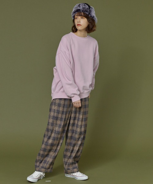 idem（イデム）の「loose tuck check pants/チェックワイドパンツ（その他パンツ・レディース・ブラウン/グレー・FREE/SMALL）」の20枚目の写真