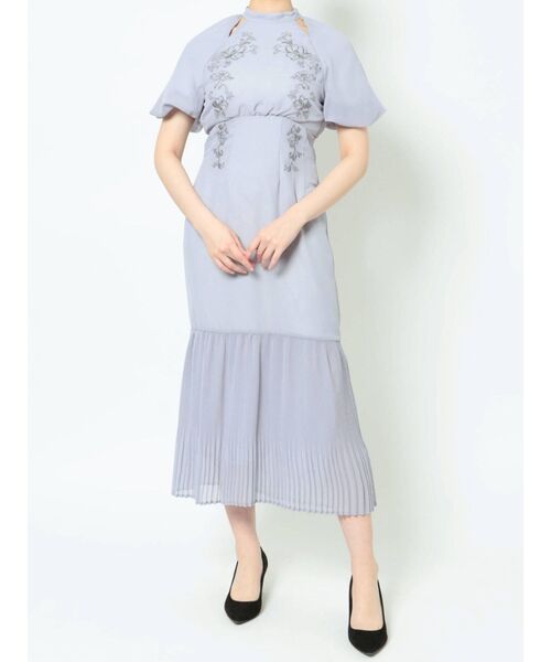 低価格販売 セール ギャザースリーブエンブロイダリーマーメイドドレス ワンピース Mercuryduo マーキュリーデュオ のファッション 安いアウトレット 通販 Arenatheatre Net