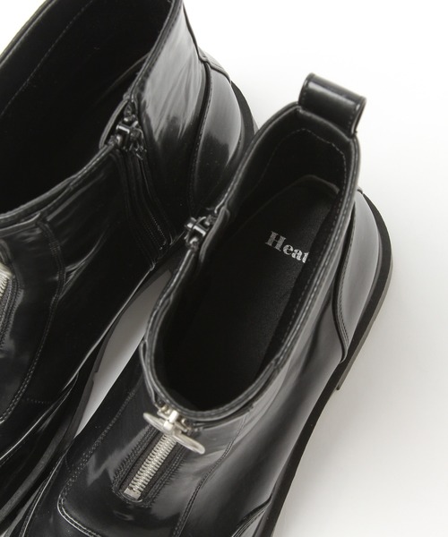 m　+ラベンダーm Heather（ヘザー）の「センターZIPブーツ 259474（ブーツ）」 - WEAR