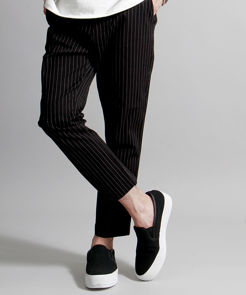 WEGO（ウィゴー）の「WEGO/ストレッチアンクルトラウザー（その他パンツ・メンズ・ブラック/ブラック系その他/その他1/ホワイト/グレー・MEDIUM/LARGE）」の4枚目の写真