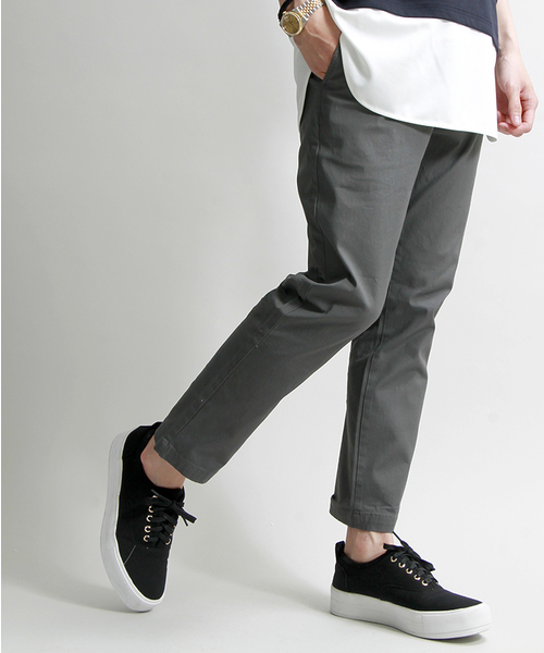 WEGO（ウィゴー）の「WEGO/ストレッチアンクルトラウザー（その他パンツ・メンズ・ブラック/ブラック系その他/その他1/ホワイト/グレー・MEDIUM/LARGE）」の5枚目の写真