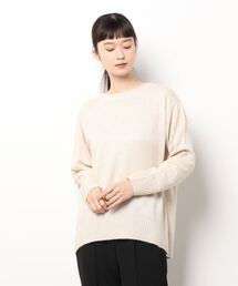 フォックス混ボートネックニット