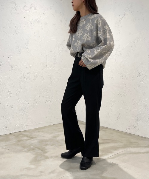 apres jour mignon(アプレジュールミニョン)の「ダマスク柄ニット【ZOZOTOWN限定アイテム】(ニット/セーター・レディース・ブラック/モカ/杢グレー・X-LARGE/フリー)」の12枚目の写真