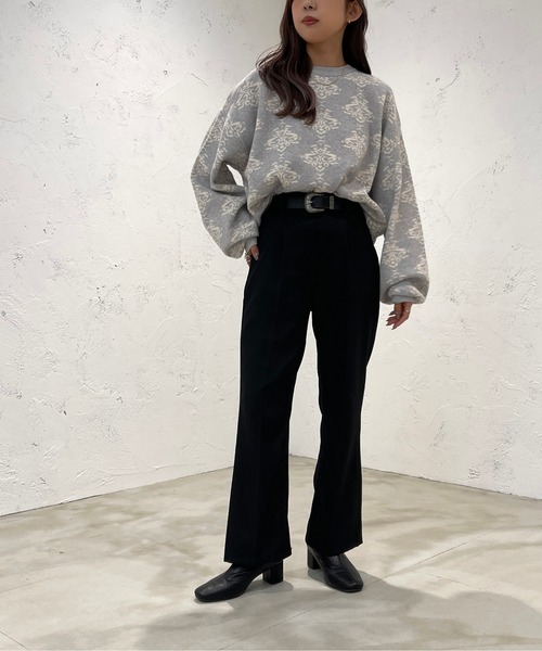 apres jour mignon(アプレジュールミニョン)の「ダマスク柄ニット【ZOZOTOWN限定アイテム】(ニット/セーター・レディース・ブラック/モカ/杢グレー・X-LARGE/フリー)」の17枚目の写真