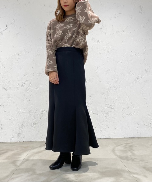 apres jour mignon(アプレジュールミニョン)の「ダマスク柄ニット【ZOZOTOWN限定アイテム】(ニット/セーター・レディース・ブラック/モカ/杢グレー・X-LARGE/フリー)」の13枚目の写真